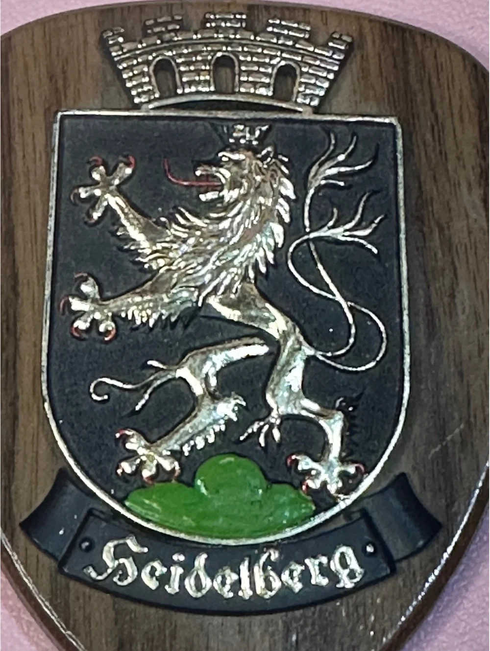 Vintage Heidelberg Crest Wooden Plaque Wall Hanging